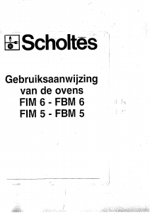 Handleiding Scholtès FIM 6 Oven