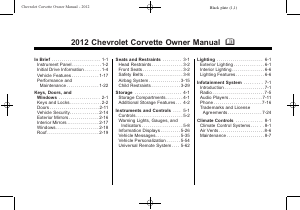Handleiding Chevrolet Corvette Convertible (2012)