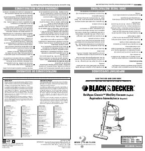 Manual Black and Decker BEL3000A Vacuum Cleaner