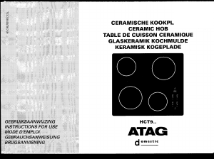 Handleiding ATAG HCT900 Kookplaat