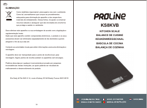 Manual de uso Proline KS8KVB Báscula de cocina