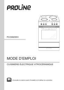 Mode d’emploi Proline PCC 662 WH Cuisinière