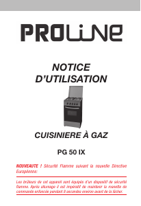 Mode d’emploi Proline PG 50 IX Cuisinière