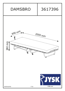 Manuale JYSK Damsbro (90x200) Struttura letto