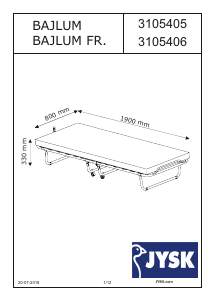 Manual JYSK Bajlum (80x190) Bed Frame