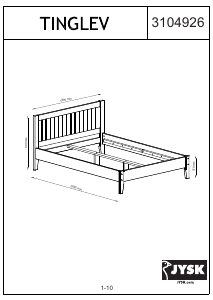 사용 설명서 JYSK Nordby (180x200) 침대틀