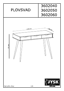 Használati útmutató JYSK Plovsvad (50x110x77) Íróasztal