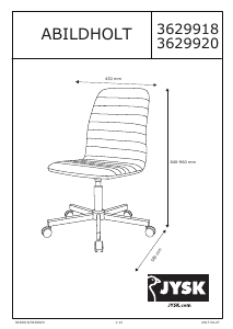 Руководство JYSK Abildholt Офисное кресло