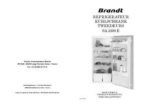 Mode d’emploi Brandt SA2300E Réfrigérateur