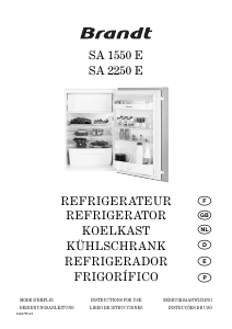 Manual Brandt SA1550E Refrigerator