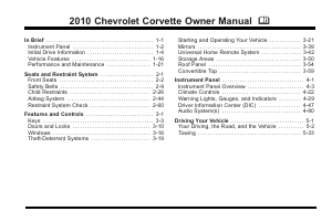 Handleiding Chevrolet Corvette GS Convertible (2010)