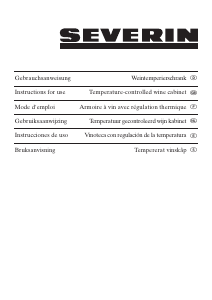 Handleiding Severin KS 9883 Wijnklimaatkast