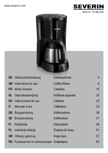 Bruksanvisning Severin KA 4130 Kaffebryggare