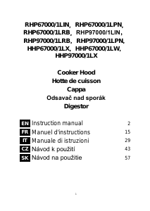 Manuale Rosières RHP 97000/1 LRB Cappa da cucina