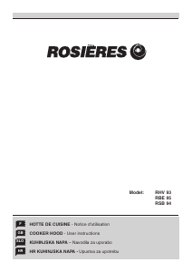 Manual Rosières RBE 95/1 IN Cooker Hood