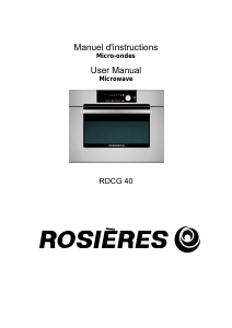 Mode d’emploi Rosières RDCG 40 MIN Micro-onde