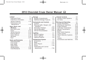 Handleiding Chevrolet Cruze (2012)