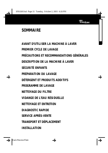 Mode d’emploi Whirlpool AWM 1200 NL Lave-linge