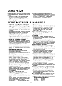 Mode d’emploi Whirlpool Paris 1400 Lave-linge