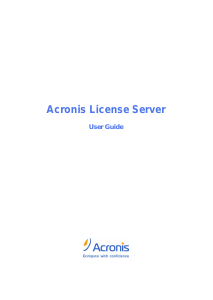 Handleiding Acronis License Server