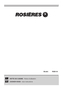 Manual Rosières RBSI 94/1 IN Cooker Hood
