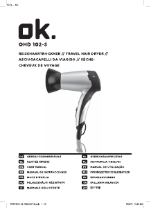 Handleiding OK OHD 102-S Haardroger