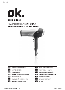 Kullanım kılavuzu OK OHD 202-S Saç kurutma makinesi