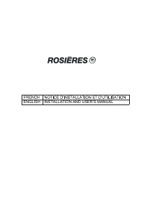 Bruksanvisning Rosières RMB 1285/1 IN Köksfläkt