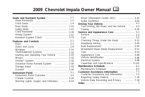 Handleiding Chevrolet Impala (2009)