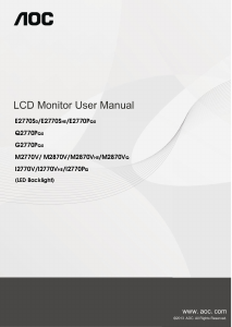 Handleiding AOC E2770SHE LCD monitor