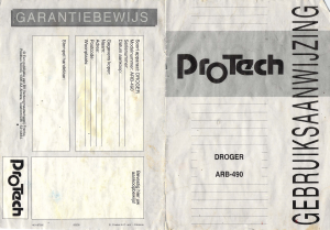 Handleiding Protech ARB-490 Wasdroger