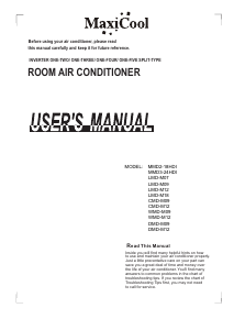 Manual MaxiCool MMD3-24HDI Air Conditioner