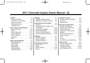 Handleiding Chevrolet Impala (2011)