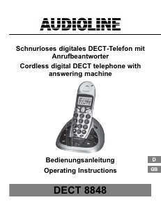 Manual Audioline DECT 8848 Wireless Phone