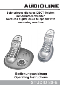 Bruksanvisning Audioline Studio 80-B Trådlös telefon