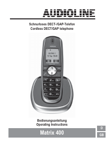 Bruksanvisning Audioline Matrix 400 Trådlös telefon