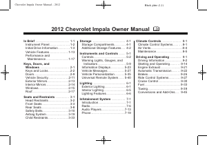 Handleiding Chevrolet Impala (2012)