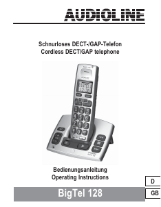 Bruksanvisning Audioline BigTel 128 Trådlös telefon