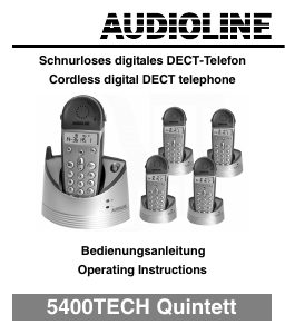 Bruksanvisning Audioline 5400TECH Quintett Trådlös telefon