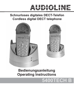 Bedienungsanleitung Audioline 5400TECH B Schnurlose telefon