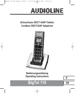 Bruksanvisning Audioline BigTel 110 Trådlös telefon