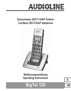 Bruksanvisning Audioline BigTel 120 Trådlös telefon