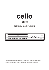 Bruksanvisning Cello BD2108 Blu-ray spelare