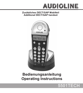 Bruksanvisning Audioline 5501TECH Trådlös telefon