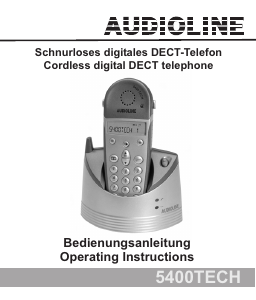 Bruksanvisning Audioline 5400TECH Trådlös telefon