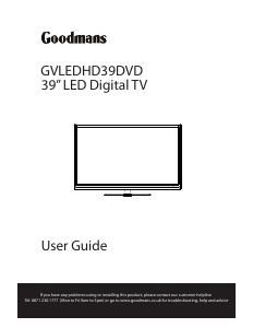 Bruksanvisning Goodmans GVLEDHD39DVD LED TV