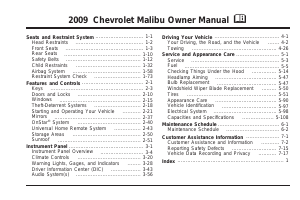 Handleiding Chevrolet Malibu (2009)