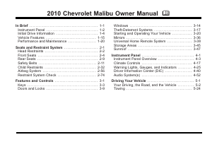 Handleiding Chevrolet Malibu (2010)