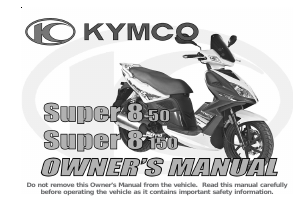 Bruksanvisning Kymco Super 8 150 Skoter