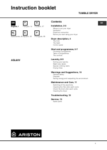 Manual Ariston ASL 60 V Dryer